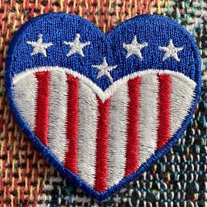 Patriotic Heart Embroidered Patch